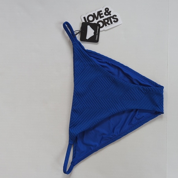 NWT Love & Sports Classic Coverage Bikini Bottom XL Blue 16-18 - Picture 1 of 12